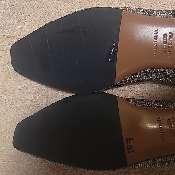 AQUATALIA MARCELLA GLITTER BALLET FLATS Women's Size 9.5. Gold Silver - Picture 5 of 7